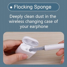 Cleaner Kit for AirPods, AHERO 5 in 1 Keyboard Cleaning Brush,Earphone Cleaning Pen,Earbuds Cleaner for Cleanging Headphones and Charging Case(White)