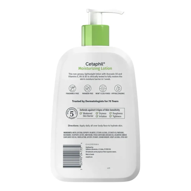 Loción Humectante Cetaphil Piel Sensible Normal A Seca 473ml