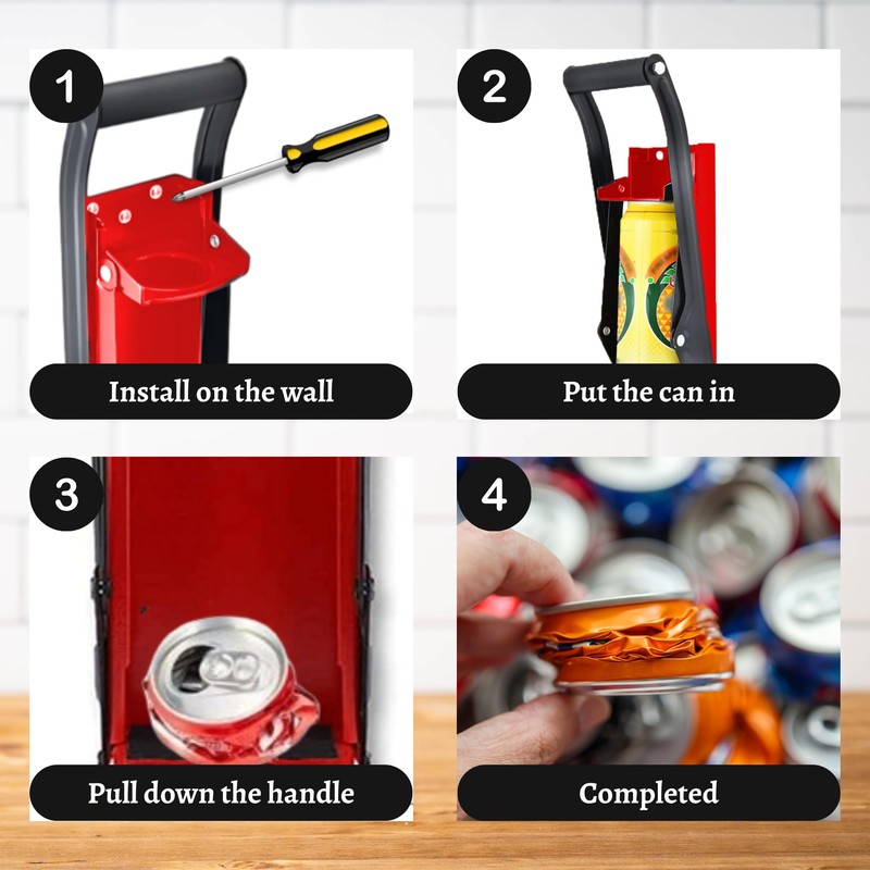 Environet Can Crusher - Wall-Mounted Aluminum Can Crusher, Crushes 8-16oz