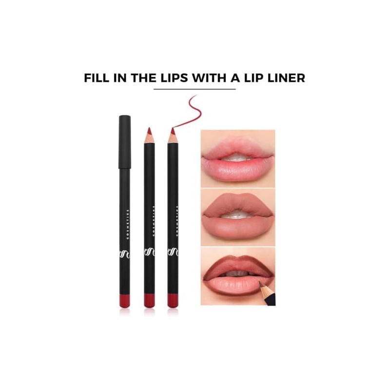 Juego de 12 delineador de labios, delineador labios de Larga