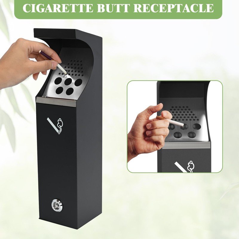 RDUIGT Steel Wall Mounted Trash Disposal Outdoor, Commercial Trash Can