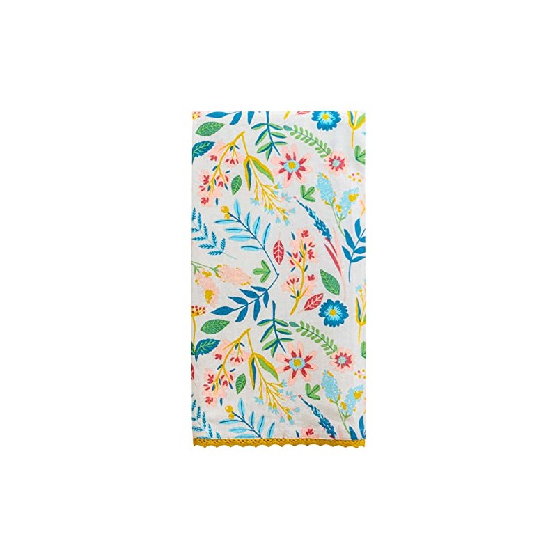 Karma Pressed Flowers Tea Towel - 100% Cotton Hand Towels