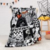Halloween Black Gothic Throw Blanket Pumpkin Crow Festival Themed Blanket