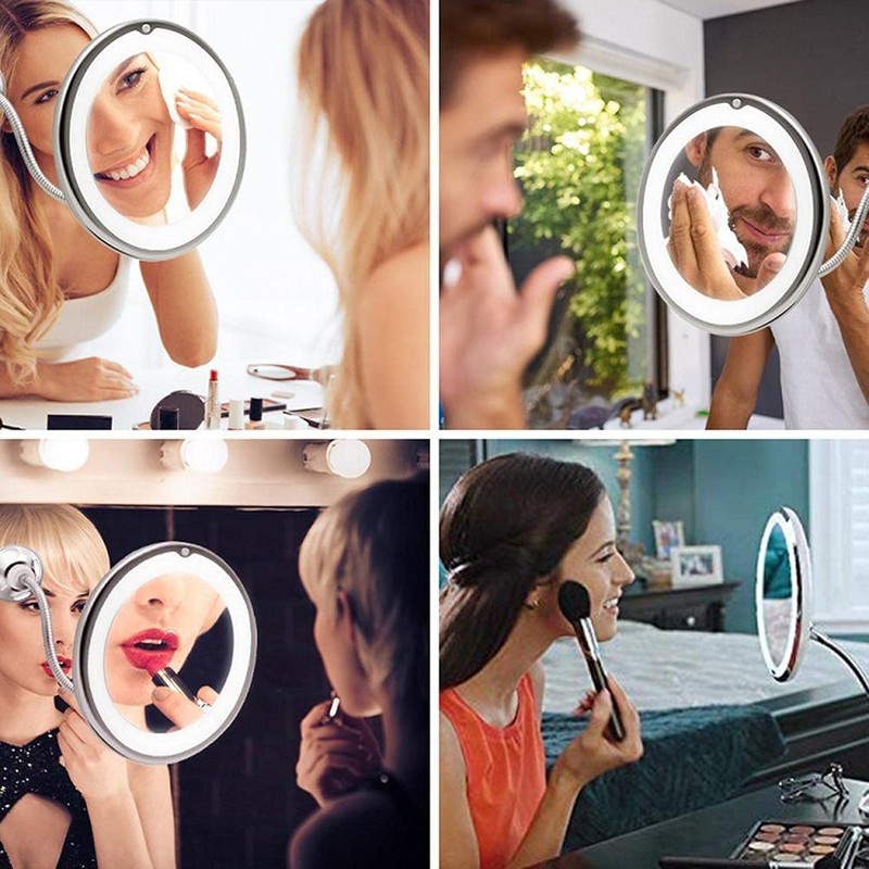 Gazaar Lighted Makeup Mirror, 10X Magnifying Makeup Mirror with Suction
