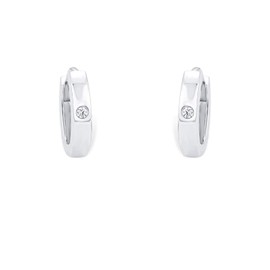 Amor Creolen 925 Sterling Silber Damen Ohrschmuck, mit Zirkonia synth., 1 cm, Silber, Kommt in Schmuck Geschenk Box, 9058112