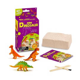 EDUMAN Dinosaur Fossil Dig Kit, Excavation Kit for Kids STEM Toy | Discover 1 of 6 Mini Dinos with Chisel, Brush & Guide, STEM Science Toy Paleontology Gift for Ages 6+