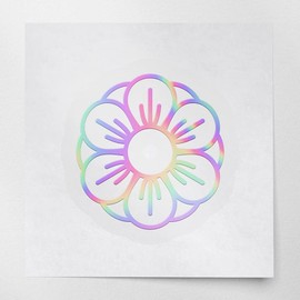 Decal Stickers of Floral Elements (Hologram) (Set of 2) Premium Waterproof Vinyl Decal Stickers for Laptop Smartphone Car Dirt Bike Wall Room Mason Jar Bathtub Door - BICVER1e40022HOW19Y24