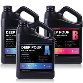 POURLA 2:1 Deep Pour Epoxy Resin, Up to 4 Inches Thick Pour Resin, Ultra Glossy Low Viscosity Resina Epoxy for River Table, Woodworking, and Crafts - Size: 48 fl.oz