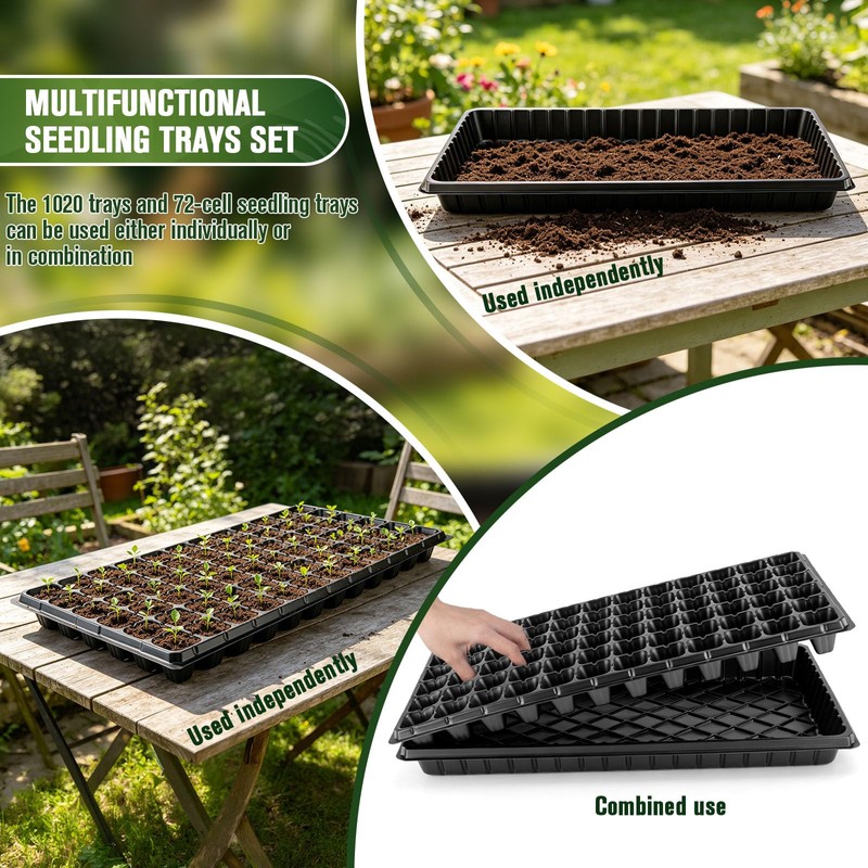 SZLYYDS 20 Pack Seed Starter Trays Heavy Duty Plastic Seedling