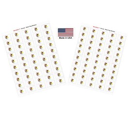 Made in USA! 100 Illinois 1.5" x 1" Self Adhesive State Flag Stickers, Two Sheets of 50, 100 Illinois Sticker Flags Total