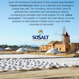 SOSALT DAL MARE DI TRAPANI Coarse Sea Salt, by SoSalt, Sicilian, 22 lb (10 kg) Bulk, Foodservice Bag, Canning, Pickling, Cooking, Grilling, Asado, Parilla, Steak, Trapani, Mediterranean, Sicily, Italy