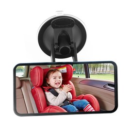 Car Baby Rear Facing Seat Mirror, HD 5.12 * 2.57" 360 Rotatable & Vacuum Suction Cup Mount for Windshield, Dashboard - Ideal Rear View for Parents