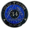 Simply Minimal AA 34-Year Shiny Fancy Glitter Recovery Medallion, Alcoholics