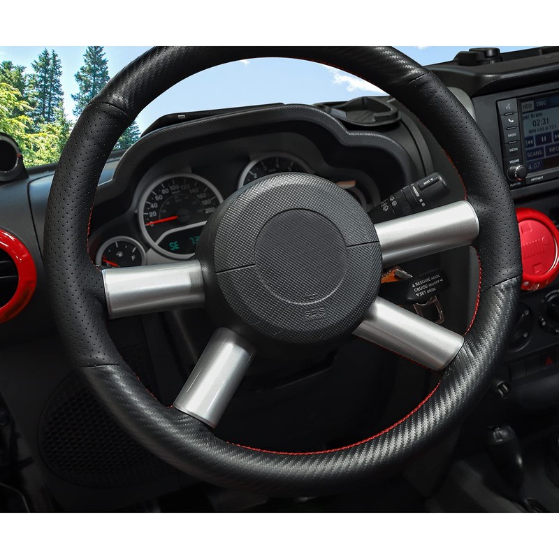Steering Wheel Cover Trim Interior Decaration for 2007-2010 Jeep Wrangler