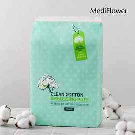 Mediflower 대용량 클린 코튼 엠보싱 화장솜 메가팩 1000매 Large Capacity Clean Cotton Embossed Cotton Pads Mega Pack 1000 Sheets