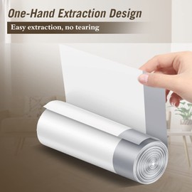 8 Gallon Trash Bags Drawstring, Strong Medium Kitchen Garbage Bag White Trash Can Liners, 22" x 23", (34 Count)