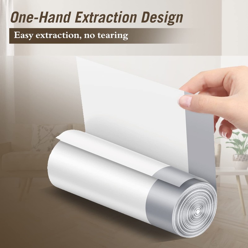 8 Gallon Trash Bags Drawstring, Strong Medium Kitchen Garbage Bag