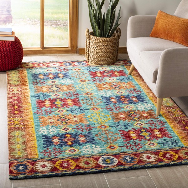 Safavieh Aspen Collection APN503A Handmade Boho Wool Area Rug, 3'