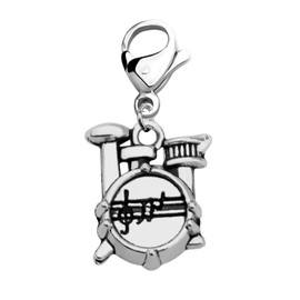 CHOORO Drummer Gift Drummer Jewelry Drum Kit Charm Zipper Pull Drum Kit Clip-on Charm Gifts Musician Gift Percussion Jewelry Drum Player Band Gifts (Drum Kit Charm Zipper Pull)