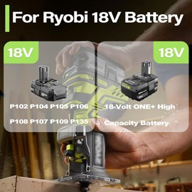 6-Port Fast Charger for Ryobi P135/P117 18V Li-Ion Battery w/ 6 LED Indicators
