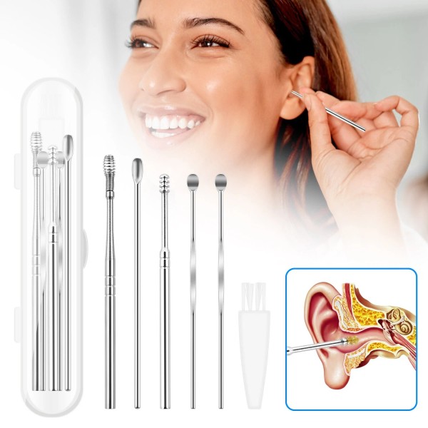 Unbranded 5PCS Complete Ear Pick Cleaning Set - Spiral Tool,