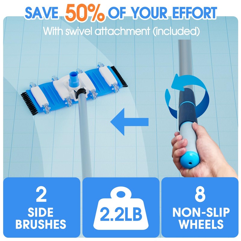 TidyMister 3-in-1 Pool Cleaning Kit Full Set - 18in Rounded