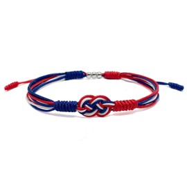 Red, White and Blue Patriotic Infinity Rope Bracelet Bohemian Style Braided Rope Surfer Bracelet for Men and Women
