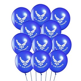 DodelyGz 30 Pcs Military US Air Force Balloons,Veterans Day Memorial Day Independence Day Deployment Returning Back Military USAF Retirement Party Birthday Party Decor (Air Force)