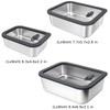 3 Pcs Stainless Steel Food Storage Containers with Glass Lids,