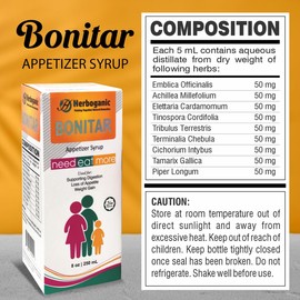 HERBOGANIC Bonitar Appetizer Syrup 8 oz pack of 1