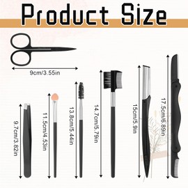 7 in 1 Eyebrow Kit for Women Eyebrows Grooming Trimming Kit Eye Brow Razor Tweezers Eyelash Scissors for Women Facial Hair Eyebrow Brush and Comb
