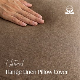 Foindtower Pack of 2, Decorative Linen Soild Throw Pillow Covers Soft Accent Cushion Case Boho Farmhouse Neutral Pillowcase for Chair Couch Sofa Bedroom Living Room Home Decor 26 x 26 Inch Light Brown