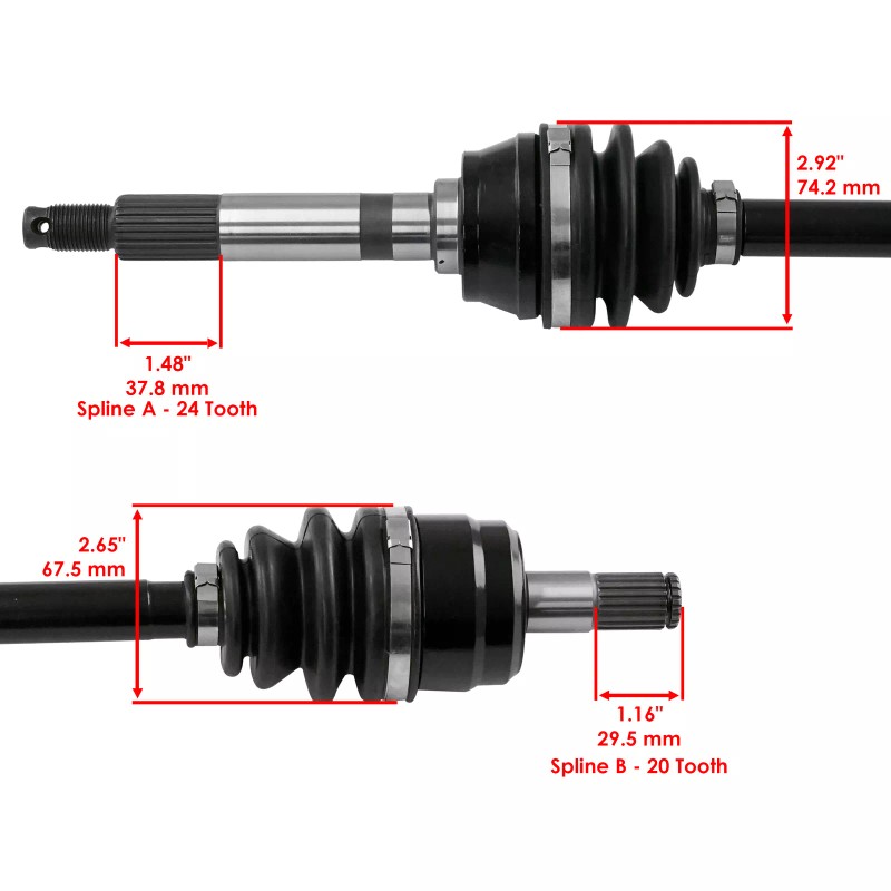 Caltric Front CV Joint Axle For Kawasaki Mule 610 KAF400