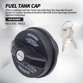 OXCANO 10512 Locking Fuel Gas Tank Cap Compatible with Hyundai Accent Santa Fe Tucson Sonata & Genesis G80 G90 & Kia Sportage Sorento Optima Forte Soul