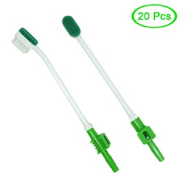 MUNKCARE Disposable Suction Swab Toothbrush Head of Green (Pack of 20)