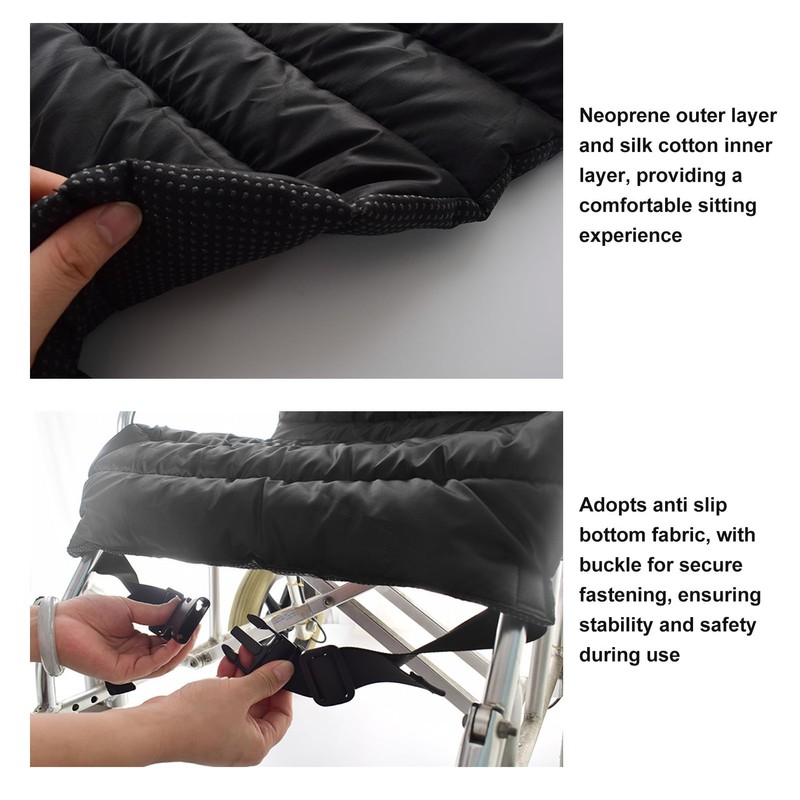 Natudeco Full Wheelchair Cushion Wheelchair Seat Cushion with Straps Adjustable