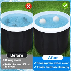 Palksky Cold Plunge Filter Scum Absorber, Cold Plunge Accessories, 2Pack Oil Ice Bath Ball Filter, Reusable Ice Bath Water Cleaner Balls for Cold Plunge & Hot Tub