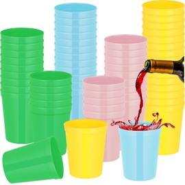 60 Pieces 16oz Reusable Plastic Kids Stadium Cups Bulk Blank Plastic Tumbler Colorful Kids Drinking Cups Large Plastic Cups for Birthday Picnics Sports Event Wedding Party Supplies (Fresh Colors)