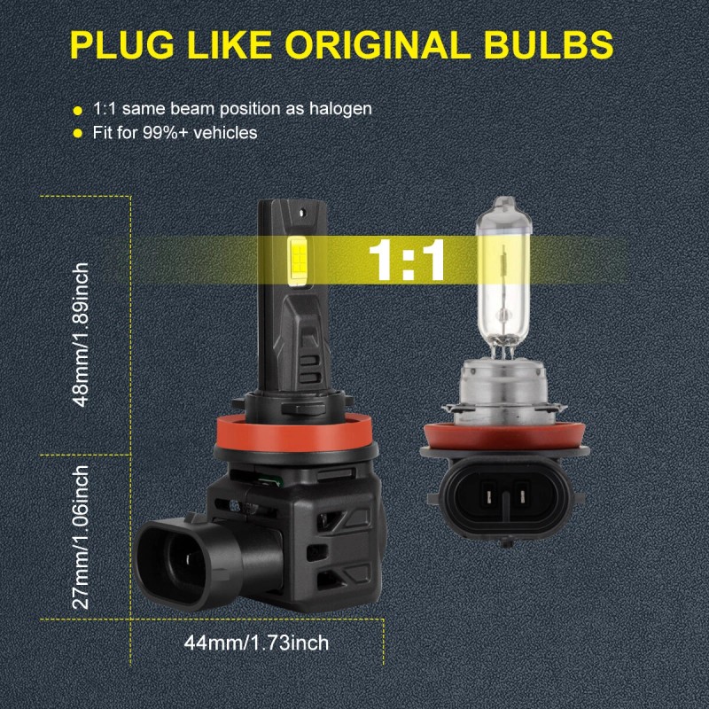 SHENKENUO LED Headflight For Can-Am Defender HD5 HD8 HD10 Combo