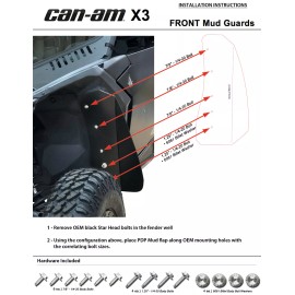 PROVEN DESIGN PRODUCTS Can-Am Maverick X3 FRONT Mud Guard Fender Flares By Proven Design Products _ ONG