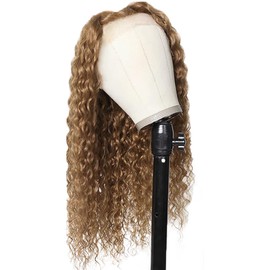 Lakaisa Lace Front Wig Real Hair Wig for Women Wig Human Hair Wig Water Wave Wig Grade 8 A Brazilian Remy Hair #27 Blonde Colour 4 x 1 HD Lace 28 Inches 180% Density No Tangle