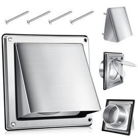 5 Inch Metal Dryer Vent Cover External Extractor Wall Vent Cushioned Stainless Steel Outdoor Dryer Vent Cover Outside Airflow Vent Replacement Hood