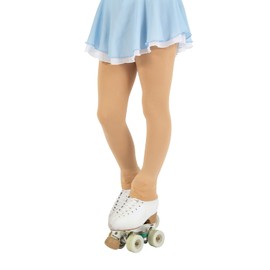 CALZITALY Girls Figure Skating Tights Footless Tights Ice Skating Leggings Opaque Leggings 80 Denier Made in Italy, skin-coloured