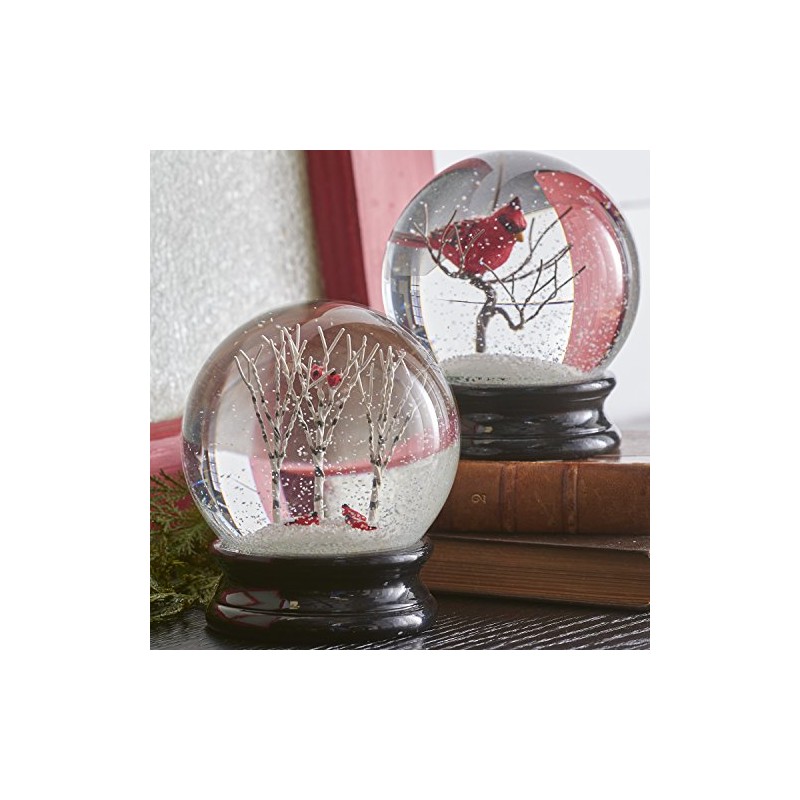 Winter Snow Globe by RAZ Imports: 4.5 Inch Cardinal Snow