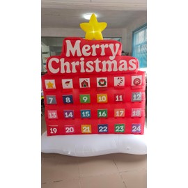 Christmas Inflatable Outdoor Decoration - Festival Inflatable Yard Countdown Sign with Daily Surprise Designs & Lights, Large Xmas Blow Up Decor for Outdoor Seasonal Celebration