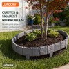 Faux Stone Garden Fence, Grey, Plastic Interlocking Decorative Frame for