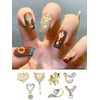 36Pcs 3D Gold Nail Charms Rhinestones Shiny Nail Crystal Diamonds