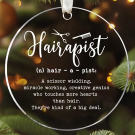 Hairstylist Christmas Ornament - Hairdresser Ornament, Hair Stylist Christmas Ornament - Hairdresser Gifts for Women, Hair Stylist Gifts - Christmas Ornament for Hairstylist - Acrylic Ornament