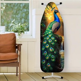 Nuxovilar Colorful Peacock Pattern Ironing Board Cover, 15 * 54inch, Fits Most Standard Boards, Ironing Accessory, Home Decor