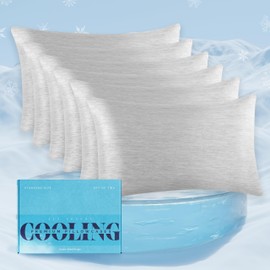 Elegant Comfort Premium Cooling Pillow Case Set for Hot Sleepers 6 Pieces Luxury Arc Chill Pillowcases Breathable Soft and Durable Reversible Pillowcases for Hair and Skin King Size